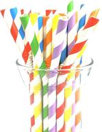🌱 environmentally friendly plastic-free paper straws by ecofriendly - assorted colors, bulk pack of 200 flexible paper straws for juices, shakes, smoothies, party decorations logo
