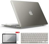 ibenzer macbook air 11 inch case bundle: a1370 a1465, gray, a11gy+2a logo