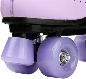 img 2 attached to 🛼 Premium PU Leather Roller Skates: Stylish Four-Wheel Skates for Outdoor Men & Women