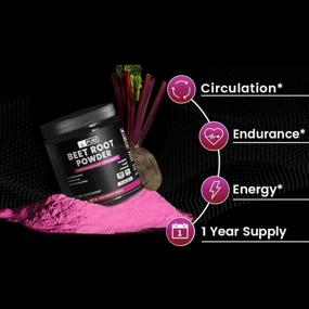 img 1 attached to Boost Circulation, Enhance Endurance: Beet Root Powder (11.2 oz) With Nitric Oxide Power