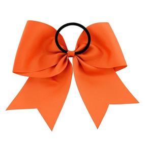 img 1 attached to WillingTee 8-Inch Large Cheer Bows for Girls: Ponytail Holder Boutique Grosgrain Cheerleading Bows with Elastic Hair Tie Bands for Baby Girls, School, College, Teens, and Senior Cheerleaders - Pack of 20