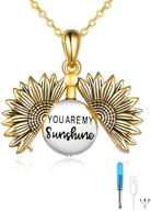 🌻 seo-optimized sterling silver sunflower urn necklace: you are my sunshine pendant for ashes - cremation jewelry keepsake for loved ones logo