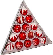 🎄 kurt s. adler c1852 kurt adler red/white decorated glass ball ornament set of 15 - 15 count: festive holiday decoration ensemble логотип