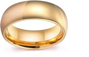 img 3 attached to 💍 LerchPhi Gold Wedding Bands: 6mm & 8mm Tungsten Carbide Rings, Perfect for Couples' Promise, Engagement, and Weddings with Polished Finish and Comfort-Fit