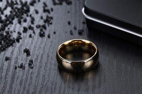 img 2 attached to 💍 Золотые обручальные кольца LerchPhi: кольца из вольфрамового карбида 6 мм и 8 мм, идеальны для обещаний, помолвки и свадеб, с полированной отделкой и комфортной посадкой
