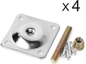 img 2 attached to 🛋️ Set of 4 Industrial Strength T-Plate Leg Mounting Plates with 11 Degree Angled Design for Furniture Legs Attachment - Includes M8 Sofa Legs, Hanger Bolts, and Screws