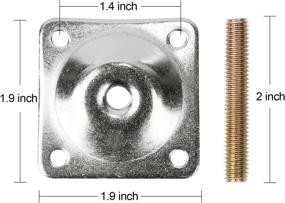 img 3 attached to 🛋️ Set of 4 Industrial Strength T-Plate Leg Mounting Plates with 11 Degree Angled Design for Furniture Legs Attachment - Includes M8 Sofa Legs, Hanger Bolts, and Screws