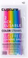 🌈 colorful, unbreakable reusable straws - 12 solid colors + bonus brush logo