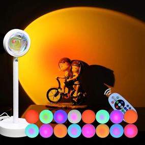 img 4 attached to 🌅 Sunset Lamp: Vibrant Multicolor Sunlight 16 Color Changing LED RGB Remote Control Sun Set Lamps for Room Decor and Relaxation