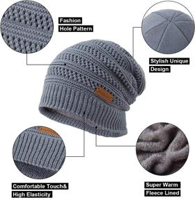 img 2 attached to 🧢 OMECHY Winter Knit Warm Hat for Men & Women - Stretchy Plain Beanie Cuff Toboggan Cap