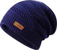 🧢 omechy winter knit warm hat for men & women - stretchy plain beanie cuff toboggan cap логотип