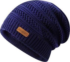 img 4 attached to 🧢 OMECHY Winter Knit Warm Hat for Men & Women - Stretchy Plain Beanie Cuff Toboggan Cap