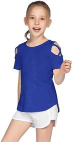 img 1 attached to 👚 Girls' Clothing: Greatchy Casual Sleeved T-Shirt for Shoulders