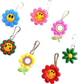 img 1 attached to 🌸 Charming Flowers: Zip up Your Style with Backpack Pendant Delights