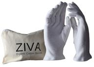 🧤 4 pairs of ziva eczema gloves for dry hands made of 100% organic cotton, with free bag - ideal for moisturizing, jewellery inspection, and work gloves logo