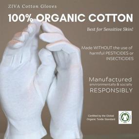 img 3 attached to 🧤 4 Pairs of ZIVA Eczema Gloves for Dry Hands made of 100% Organic Cotton, with Free Bag - Ideal for Moisturizing, Jewellery Inspection, and Work Gloves