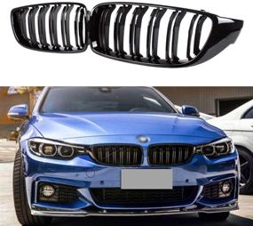 img 4 attached to Huichi Replacement Kidney Grille Compatible Exterior Accessories for Grilles & Grille Guards