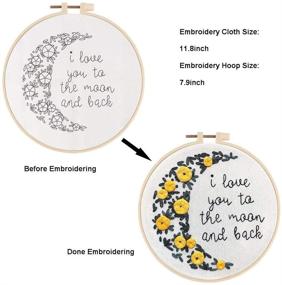 img 2 attached to LIVEBOX Embroidery Kit for Beginners - Floral Pattern Cross Stitch DIY Stamped Set with Instructions, Hoop, and Color Threads - Ideal for Adults & Kids Wall Decor (Flower 5)