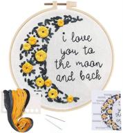 livebox embroidery kit for beginners - floral pattern cross stitch diy stamped set with instructions, hoop, and color threads - ideal for adults & kids wall decor (flower 5) logo
