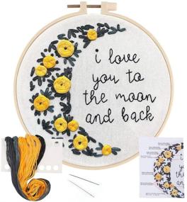 img 4 attached to LIVEBOX Embroidery Kit for Beginners - Floral Pattern Cross Stitch DIY Stamped Set with Instructions, Hoop, and Color Threads - Ideal for Adults & Kids Wall Decor (Flower 5)