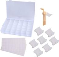 maxsell cross stitch organizer box with 36 grids, 4 stickers, 100 floss bobbins, and 1 floss bobbin winder - ideal for diy sewing storage and embroidery floss craft logo