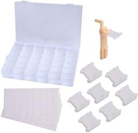 img 4 attached to MAXSELL Cross Stitch Organizer Box with 36 Grids, 4 Stickers, 100 Floss Bobbins, and 1 Floss Bobbin Winder - Ideal for DIY Sewing Storage and Embroidery Floss Craft