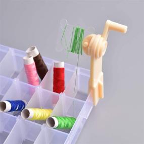 img 1 attached to MAXSELL Cross Stitch Organizer Box with 36 Grids, 4 Stickers, 100 Floss Bobbins, and 1 Floss Bobbin Winder - Ideal for DIY Sewing Storage and Embroidery Floss Craft