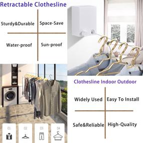 img 2 attached to 👕 Outdoor Aesylmic Retractable Clothesline - Adjustable Tightness and Long-lasting 13.8ft Wall-Mounted Heavy Duty Laundry Line for Indoor & Outdoor Use