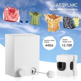 img 3 attached to 👕 Outdoor Aesylmic Retractable Clothesline - Adjustable Tightness and Long-lasting 13.8ft Wall-Mounted Heavy Duty Laundry Line for Indoor & Outdoor Use