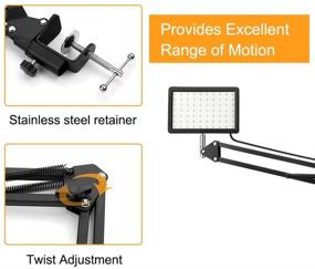 img 1 attached to 3-Pack 70 LED видео конференция освещения с креплением на кронштейне и цветными фильтрами, Obeamiu 5600K USB студийный световой набор для фотографии, портретов на YouTube, звонков в Zoom, прямой трансляции
