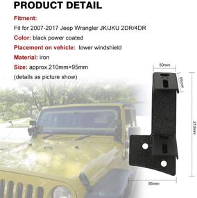 img 1 attached to Кронштейны для света Partol Dual A-Pillar - Улучшите свой Jeep Wrangler JK/JKU с помощью двух нижних фар-фонарей LED на лобовом стекле (1 пара, черные)