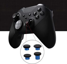 img 1 attached to 🔵 Chrome Blue Metal Plating Thumbsticks, D-Pads, 4 Paddles Hair Trigger Buttons (Mini & Medium) for Xbox One Elite Series 2 Controller