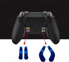 img 2 attached to 🔵 Chrome Blue Metal Plating Thumbsticks, D-Pads, 4 Paddles Hair Trigger Buttons (Mini & Medium) for Xbox One Elite Series 2 Controller