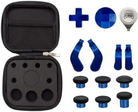 img 4 attached to 🔵 Chrome Blue Metal Plating Thumbsticks, D-Pads, 4 Paddles Hair Trigger Buttons (Mini & Medium) for Xbox One Elite Series 2 Controller