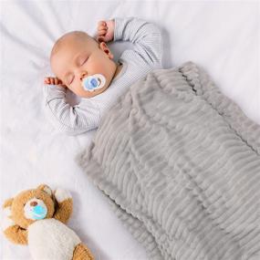 img 2 attached to 👶 Versatile 30”x40” Pearl Gray Fleece Baby Blanket for Girls and Boys – Soft Lightweight Toddler, Newborn, and Kids Throw – Ideal for Bed, Crib, Stroller