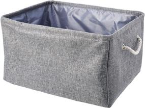 img 4 attached to 📦 Large Fabric Storage Basket Container with Handles and Drawstring - Amazon Basics