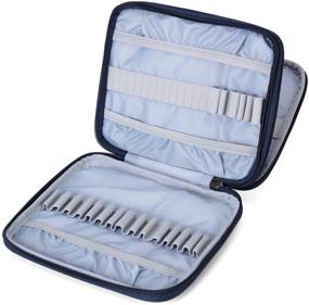 img 3 attached to 🐱 Teamoy Organizer Case for Interchangeable Circular Knitting Needles, Crochet Hooks, and Knitting Accessories | All-In-One Storage Solution | Easy to Carry | Cats Blue (Accessories Not Included)