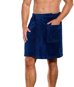 img 4 attached to 🛀 Navy Blue Anatolian Men’s Adjustable Wrap Around Body Towel - Perfect for Bath, Gym, Spa – Made in Turkey with Soft Cotton