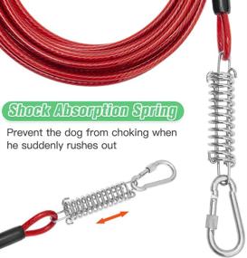 img 3 attached to 🐶 Ultimate Heavy Duty Dog Tie Out Cable: Extra Durable with Shock Absorbing Spring, Rotatable Hook for Yard and Camping, Anti-Rust Chains for Outdoor Use - 30ft, Up to 250lbs