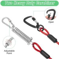 🐶 ultimate heavy duty dog tie out cable: extra durable with shock absorbing spring, rotatable hook for yard and camping, anti-rust chains for outdoor use - 30ft, up to 250lbs logo