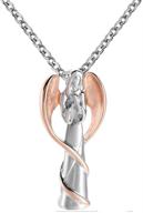 casa de novia jewelry guardian angel wing cremation urn necklace - ash fairy memorial keepsake pendant logo