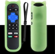 📺 universal replacement roku tv remote + lime green remote case for hisense, sharp, tcl, onn, element, hitachi, lg, sanyo, jvc, magnavox, rca, philips, westinghouse smart tvs logo