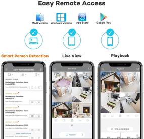 img 3 attached to 📹 ONWOTE 8-Channel 4K PoE IP Security Camera System with Smart Human Detection, 8MP NVR 2TB, 6 Outdoor Wide Angle 5MP Wired PoE IP Cameras, Video and Audio Recording, 8-Channel Synchro Playback