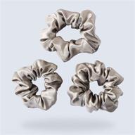 🎀 zimasilk natural mulberry silk hair scrunchies: gentle & no hurt elastic hair bands for women & girls - ideal for ponytails (3 pack, taupe) logo