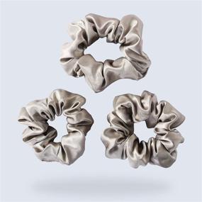 img 4 attached to 🎀 ZIMASILK Natural Mulberry Silk Hair Scrunchies: Gentle & No Hurt Elastic Hair Bands for Women & Girls - Ideal for Ponytails (3 Pack, Taupe)