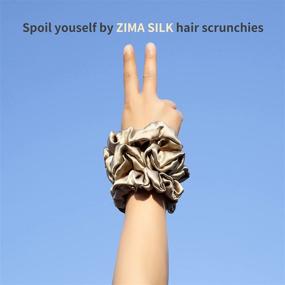 img 2 attached to 🎀 ZIMASILK Natural Mulberry Silk Hair Scrunchies: Gentle & No Hurt Elastic Hair Bands for Women & Girls - Ideal for Ponytails (3 Pack, Taupe)