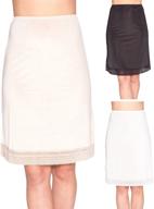 ultimate comfort and coverage: free to live 3-pack lace trim knee length half slips for women's under dress logo
