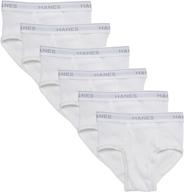 школьники hanes 6-пачка белые трусы: комфортное и универсальное белье для детей логотип