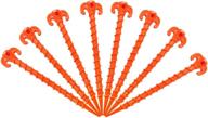 🥼 premium canopy stakes: heavy duty screw shape tent pegs, 10”, yellow/orange - available in 4/8/10 pack for beach tents логотип