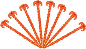 img 4 attached to 🥼 Premium Canopy Stakes: Heavy Duty Screw Shape Tent Pegs, 10”, Yellow/Orange - Available in 4/8/10 Pack for Beach Tents